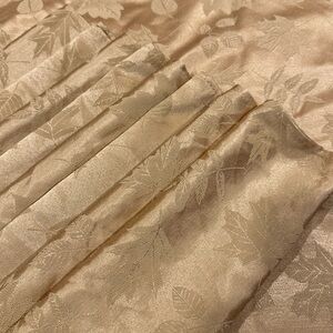 Rectangle Gold Autumn Leaf Patterned Fabric Tablecloth W/8 Napkins 56x98 REDUCED